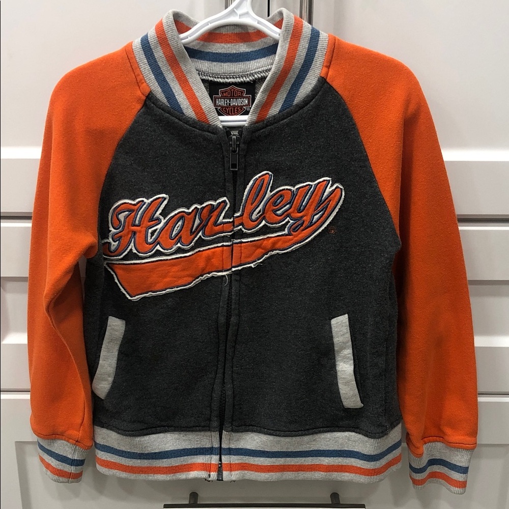🏍️ Harley-Davidson Boys Full-Zip Sweatshirt – Size 5